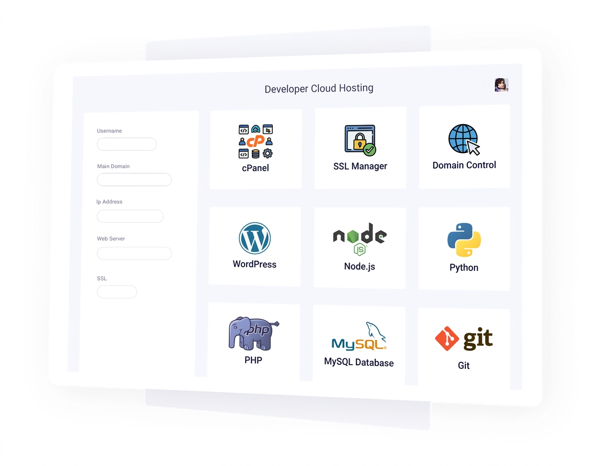 Developer cloud hosting panel